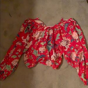 Red Anthropologie top
